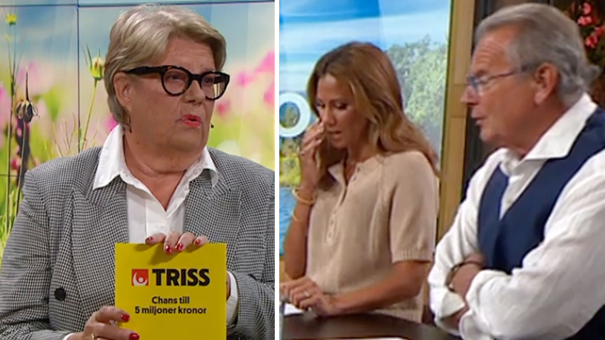 Triss i Nyhetsmorgon med programledarna Sofia Geite och Steffo Törnquist. Foto: TV4