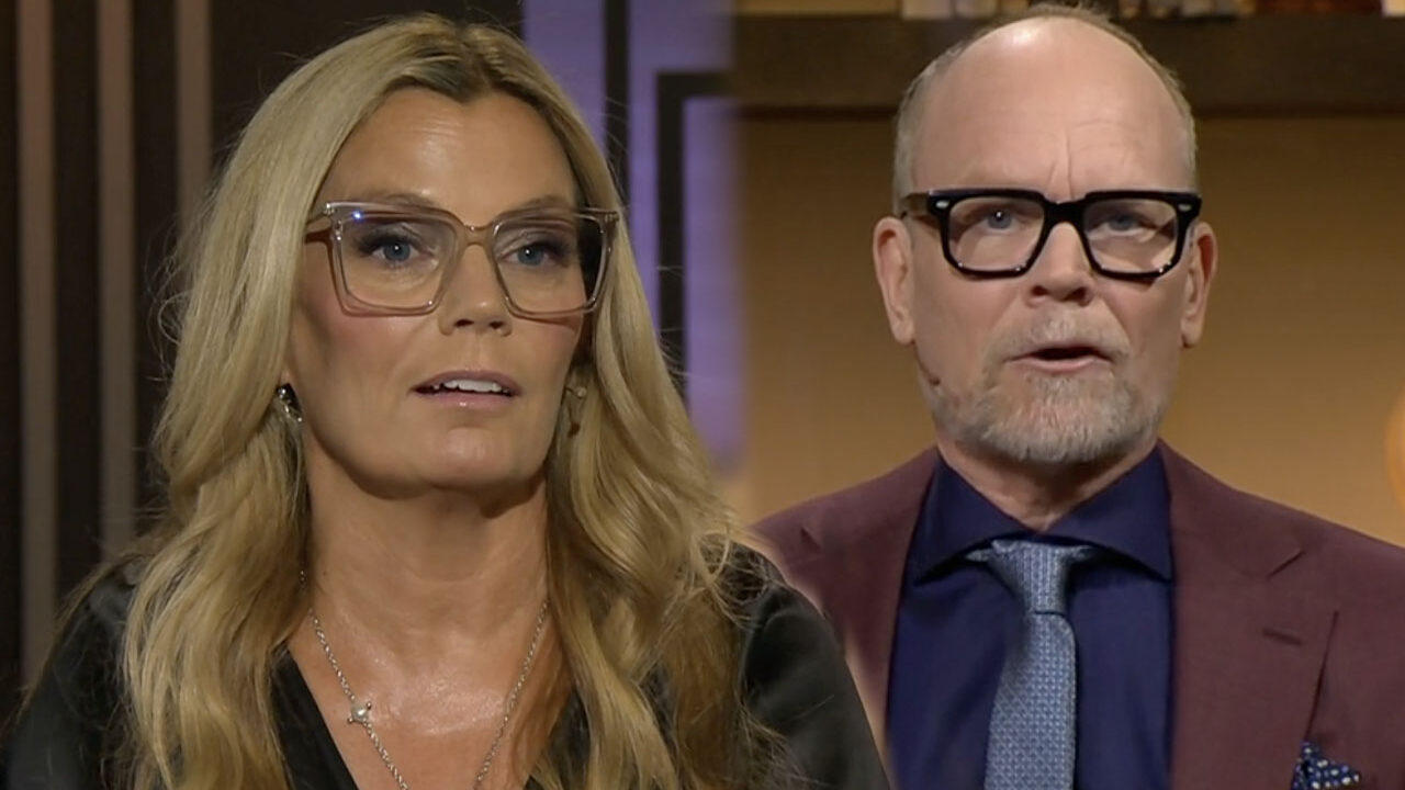 Gry Forssell och Kristian Luuk med glasögon syns i tv-intervju