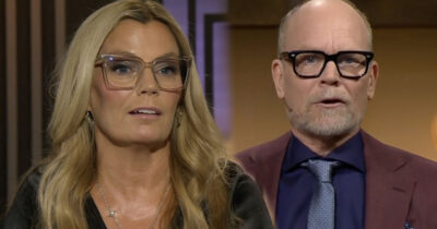 Gry Forssell och Kristian Luuk med glasögon syns i tv-intervju