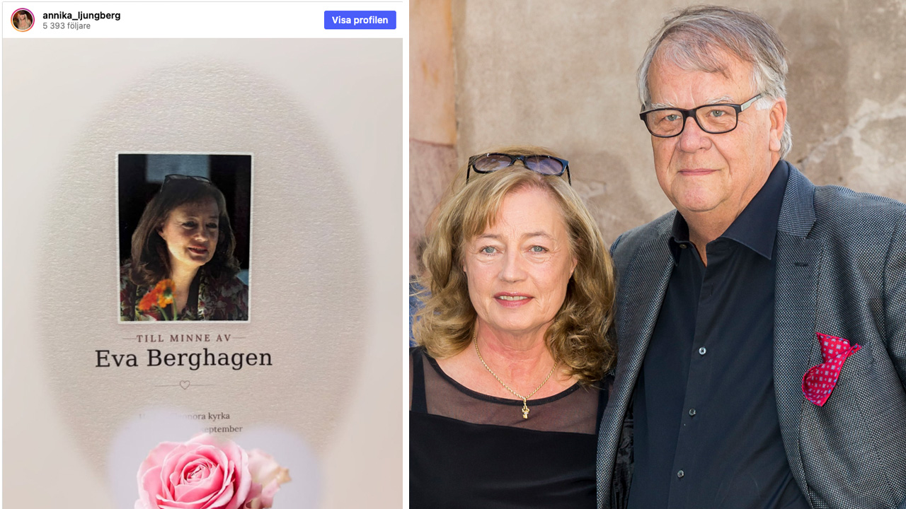 Lasse Berghagens änka Eva Berghagen har begravts