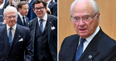 Kung Carl XVI Gustaf hyllas efter talet vid riksmötets öppnande