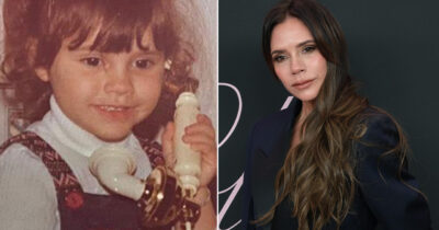 Victoria Beckham som barn och i dag