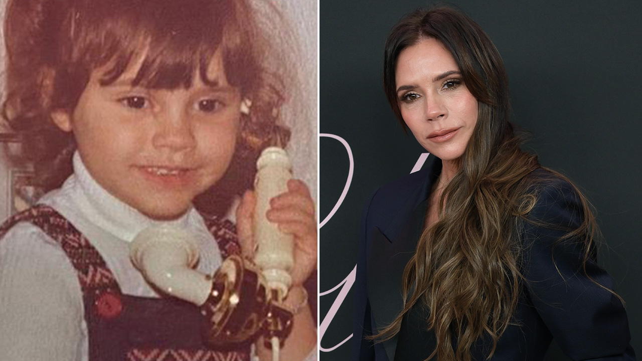 Victoria Beckham som barn och i dag