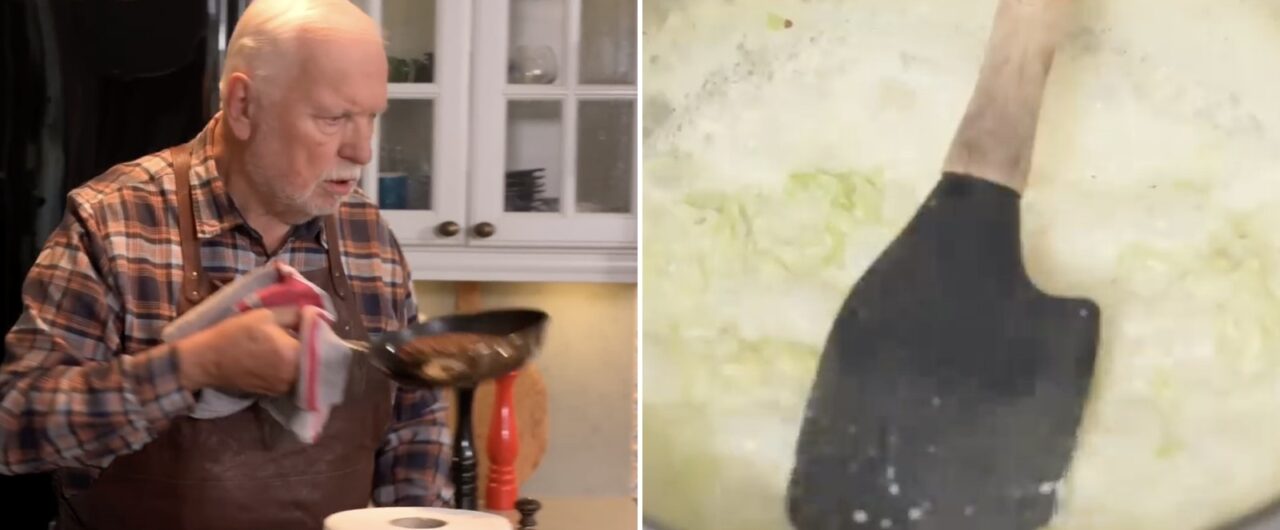 Leif Mannerström lagar mat. Bild på stuvad spetskål